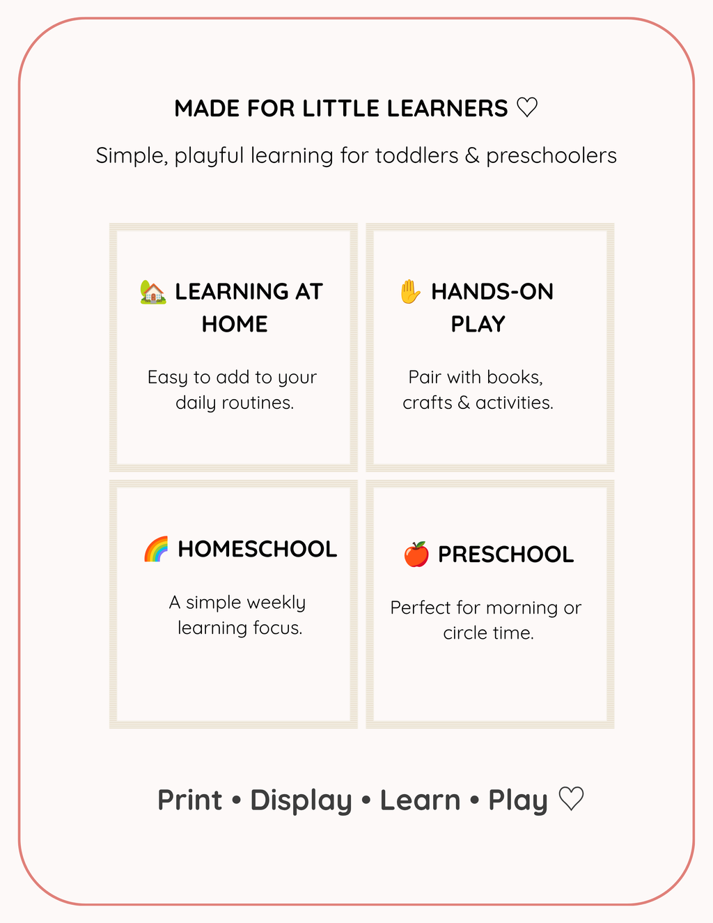 26 Learning Boards | A–Z Early Learning Printable Pack