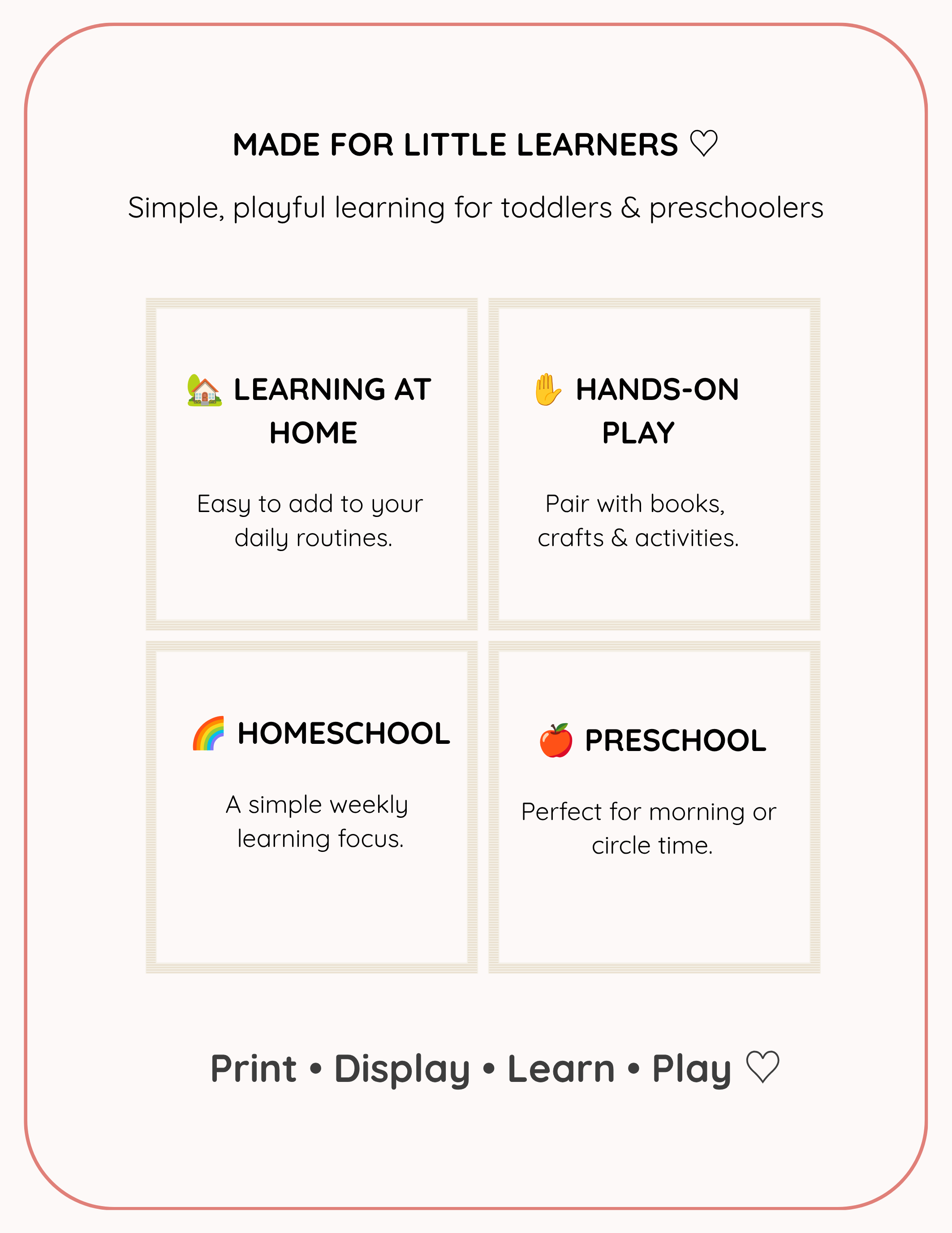 26 Learning Boards | A–Z Early Learning Printable Pack